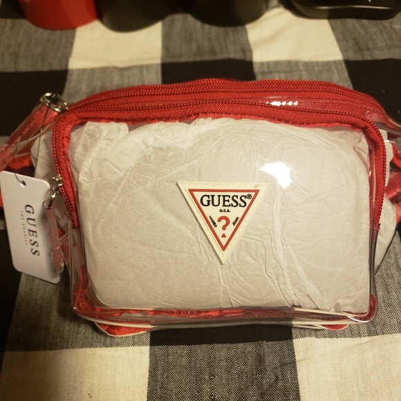 guess clear fanny pack